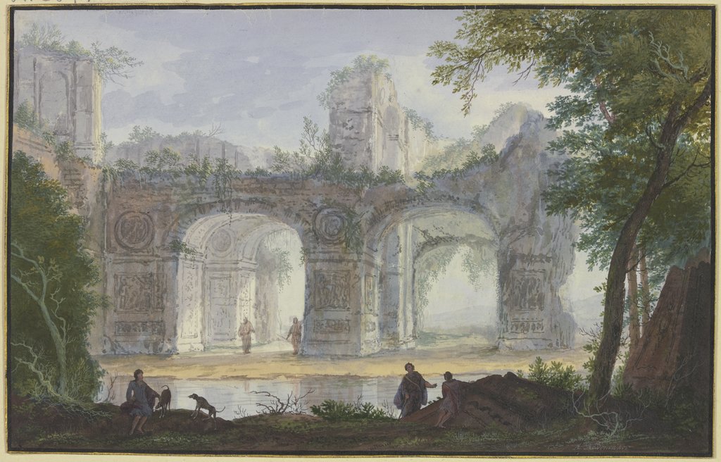 Landscape with Ancient Archway, Abraham Rademaker