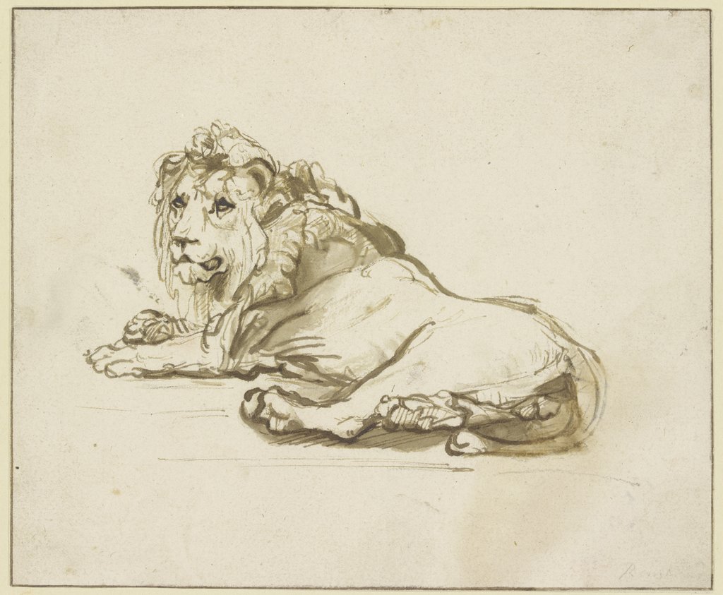Lying lion, Netherlandish, 17th century