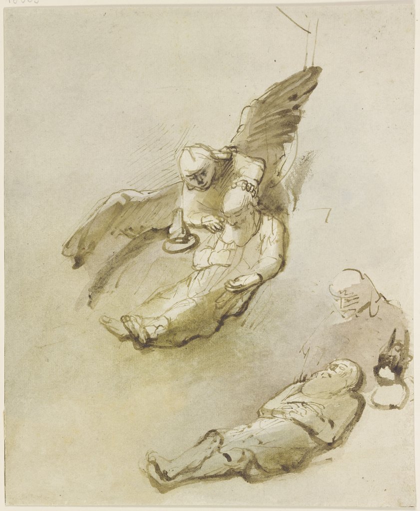 Petrus im Gefängnis, vom Engel geweckt, Rembrandt Harmensz. van Rijn;  school