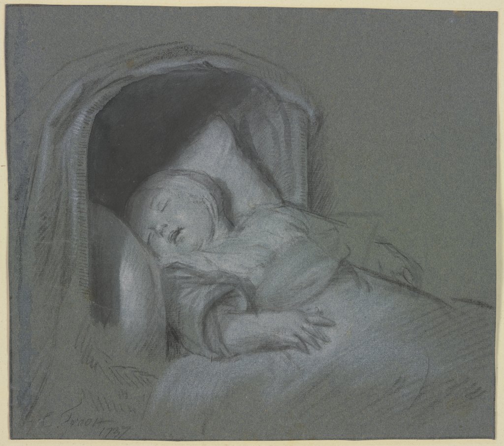Schlafendes Kind in der Wiege, Cornelis Troost