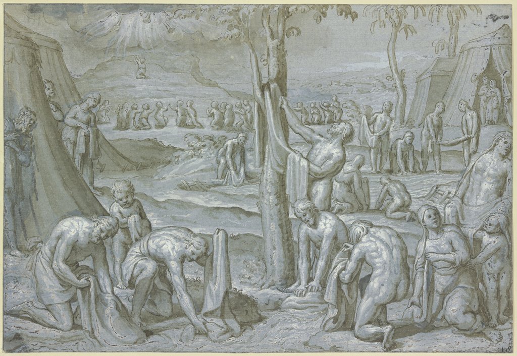 The Purification of the Garments in the Lustral Waters during the Holy War against Madian, Netherlandish, 16th century;   ?
