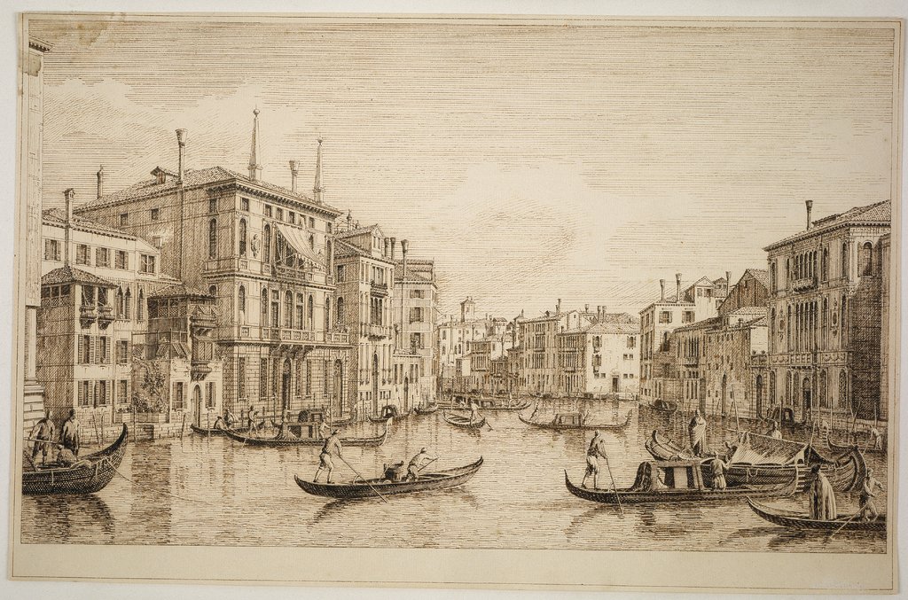 Ansicht des Canal Grande mit dem Palazzo Falier, dem Palazzo Guistinian-Lolin und dem Palazzo Contarini dal Zaffo, nach Antonio Canal, Antonio Visentini, after Canaletto (Giovanni Antonio Canal)