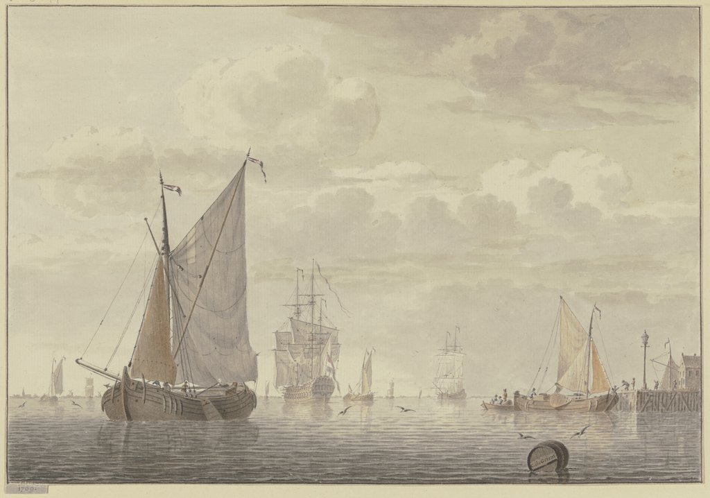 Vor Anker liegende Segelschiffe, Cornelis de Grient
