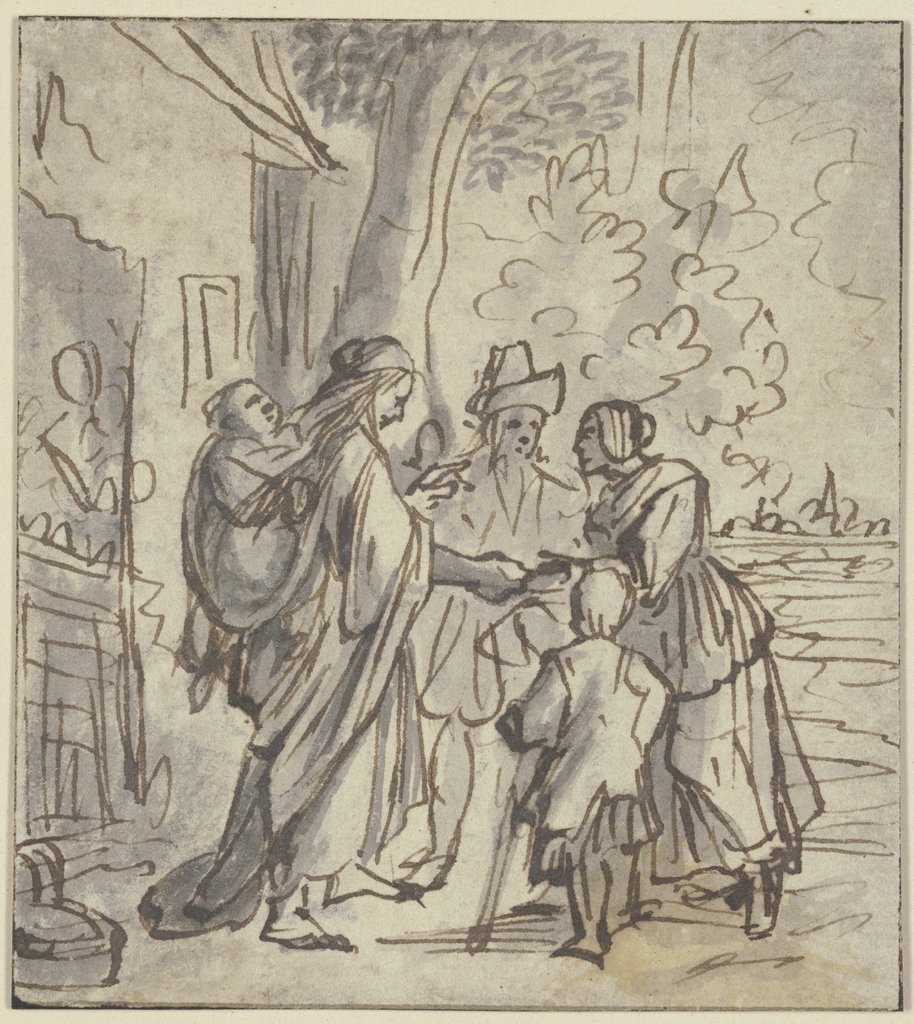 Vagabundierende Wahrsagerin, Niederländisch, 17. Jahrhundert