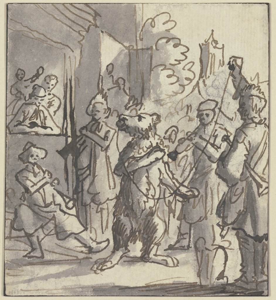 Musikanten mit Tanzbär, Niederländisch, 17. Jahrhundert