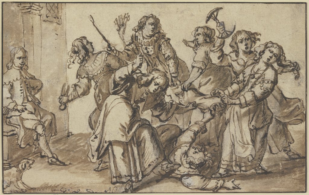 Prügelei unter Frauen, Niederländisch, 17. Jahrhundert