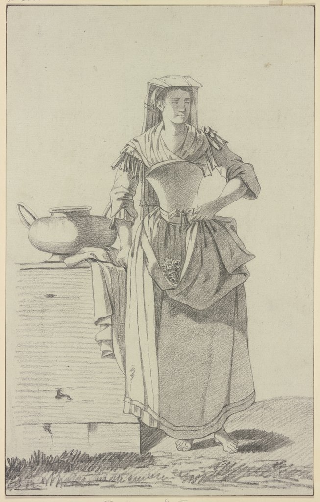 Italienerin bei einer Vase, Französisch, 19. Jahrhundert