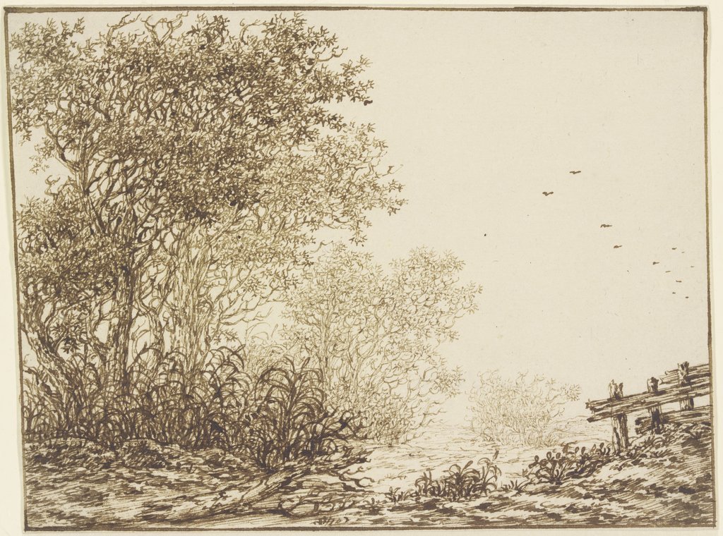 Landschaft mit Bäumen und Weidegatter, Adriaen Hendriksz. Verboom