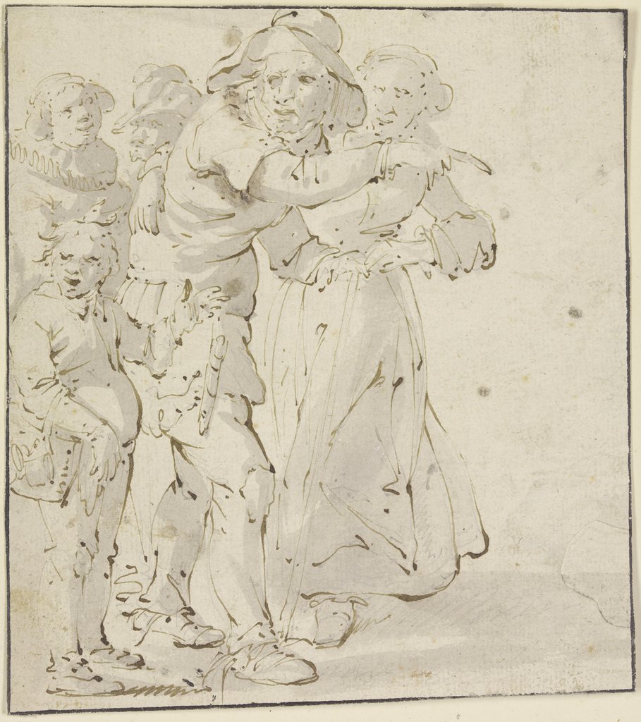 Ein tanzendes Paar, dabei steht ein Knabe und ein anderes Paar, Adriaen van de Venne;   ?