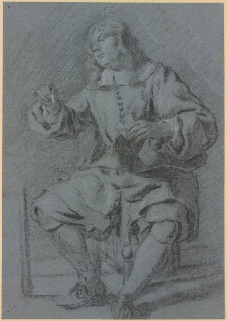 Ein Kartenspieler auf einem Stuhl sitzend, Gerard ter Borch d. J.