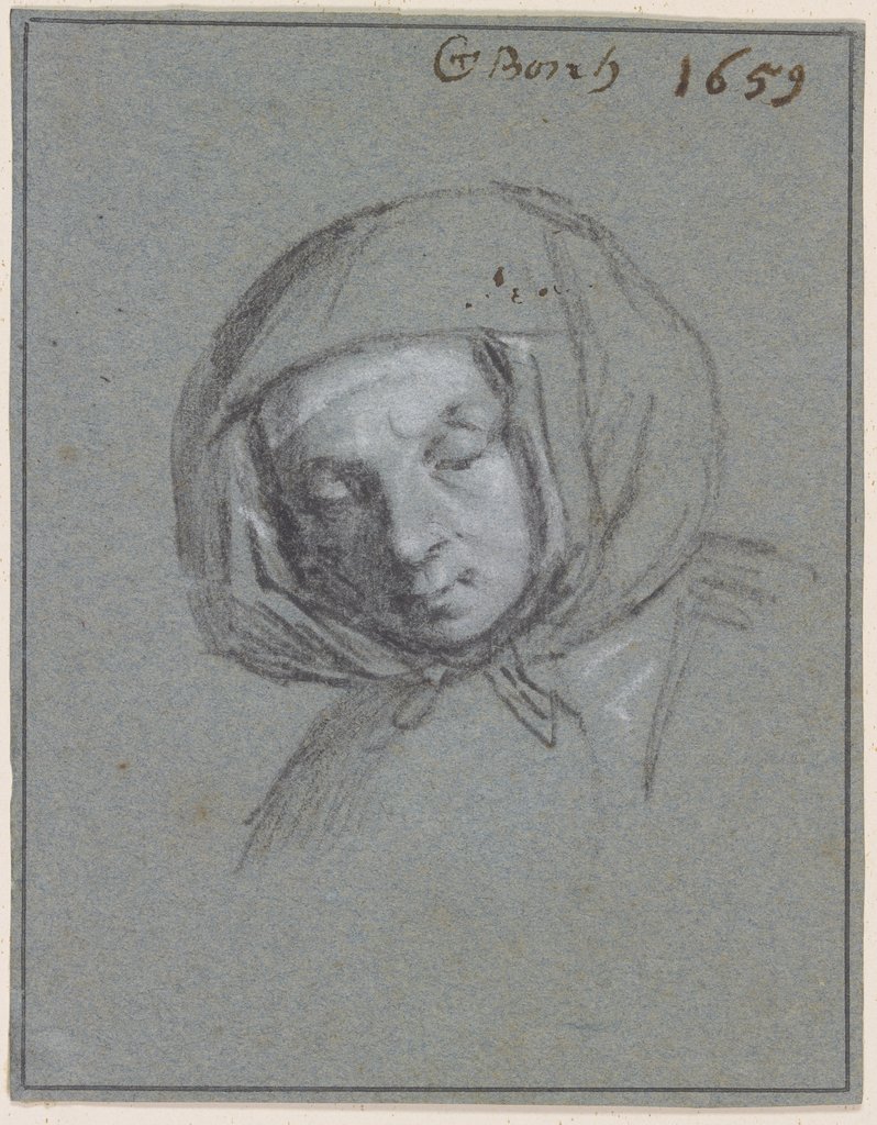 Frauenkopf mit einem Kopftuch, Gerard ter Borch d. J.