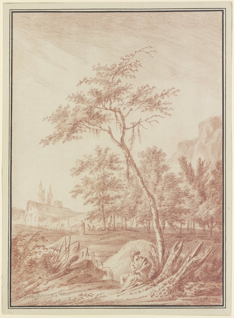 Eine Figur unter einem Baum sitzend, Jérôme Preudhomme