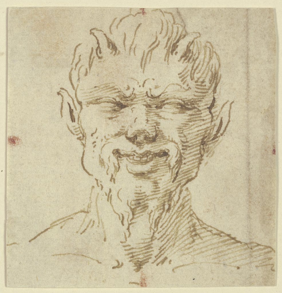 Faun head, Leonardo da Vinci;  imitator