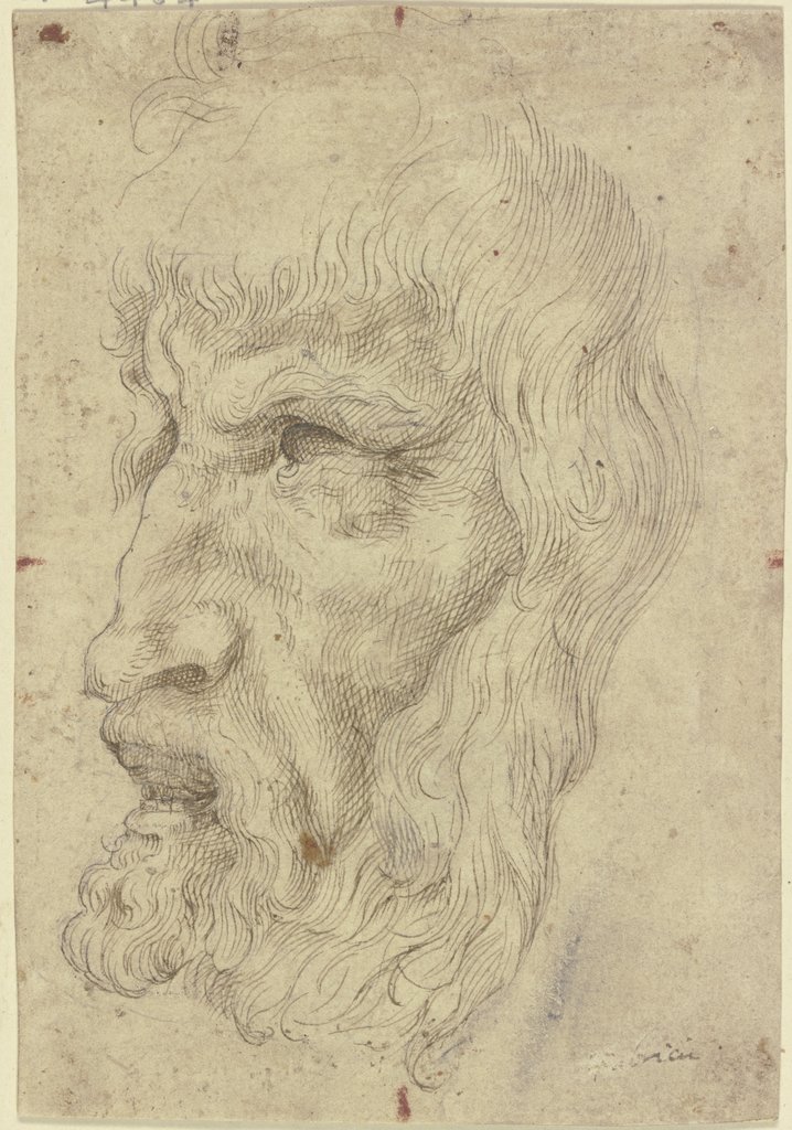 Antike Maske nach links, Leonardo da Vinci;  Nachahmer