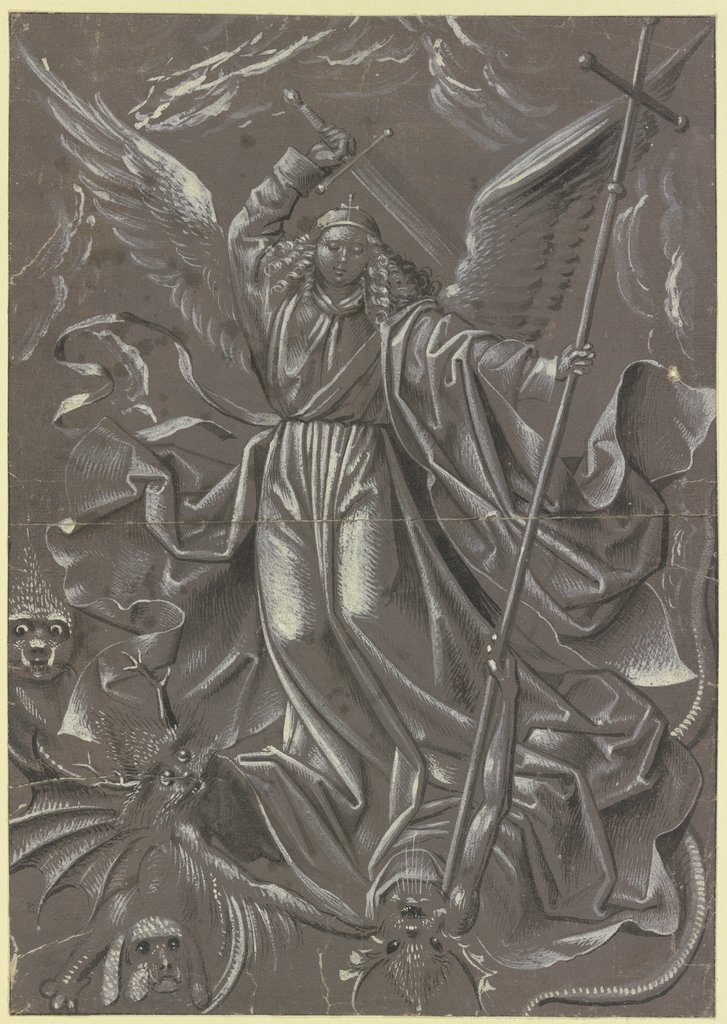 Erzengel Michael im Kampf mit den Dämonen, Niederländisch, 15. Jahrhundert