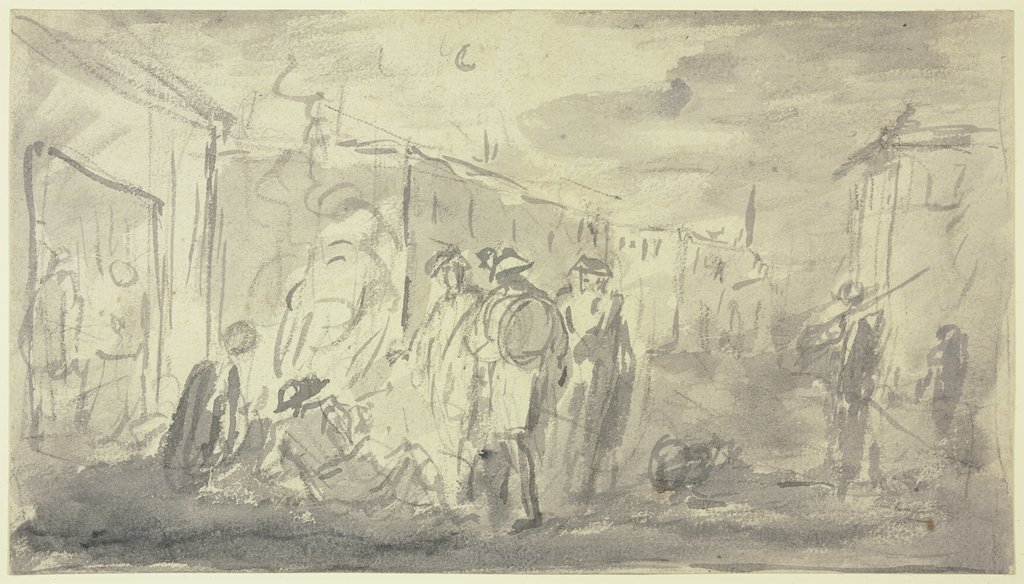 Soldiers around a campfire, Joseph Parrocel