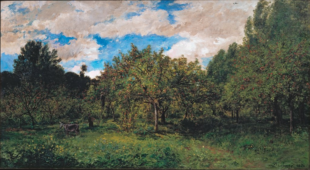 Französischer Obstgarten zur Erntezeit (Le verger), Charles François Daubigny