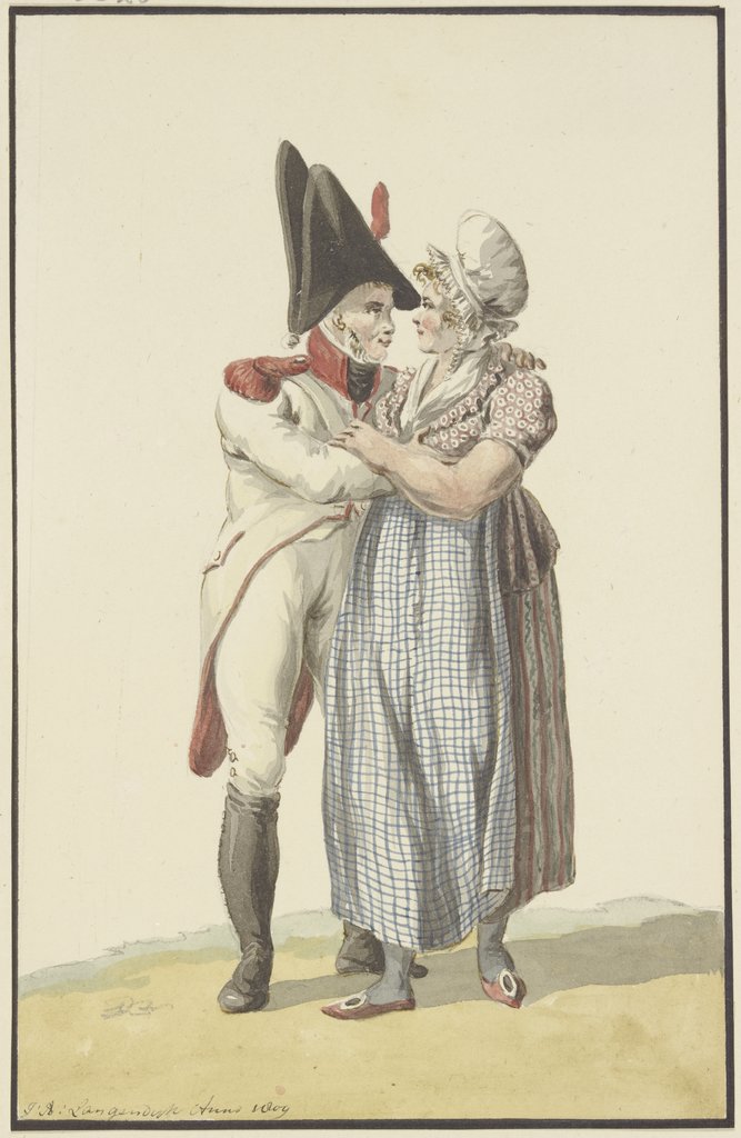 Ein Soldat umarmt eine Frau, Jan Anthonie Langendijk