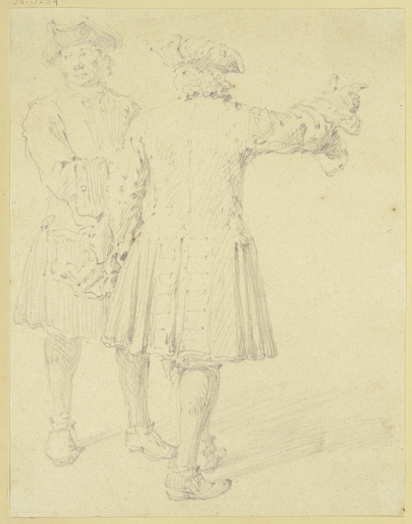 Two men with tricorns, Adam Frans van der Meulen