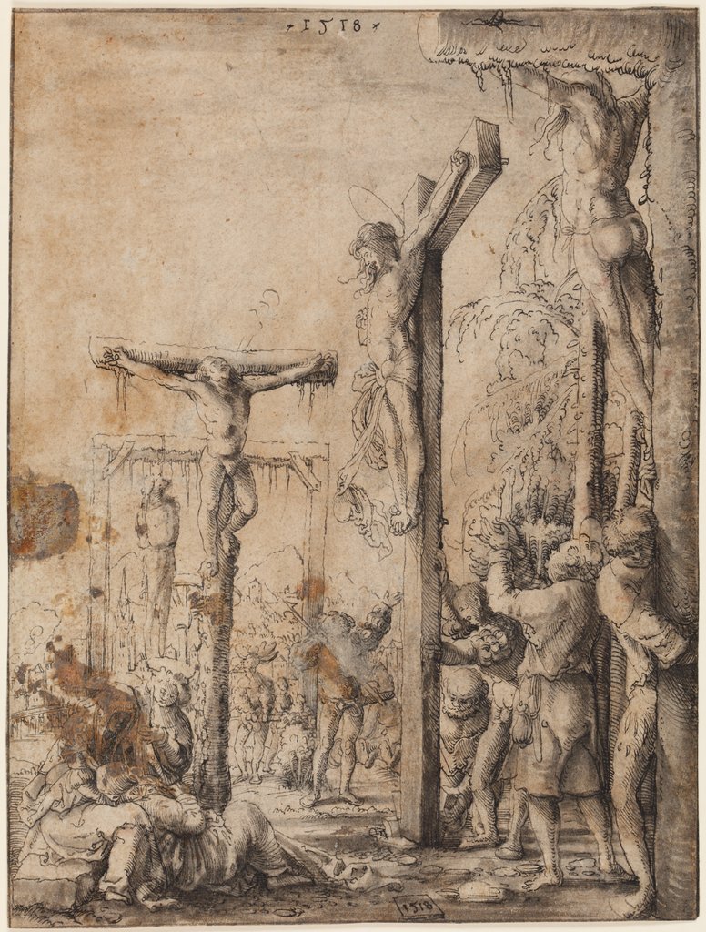 Kreuzigung mit einem Galgen im Hintergrund, Unknown, 16th century, Albrecht Altdorfer