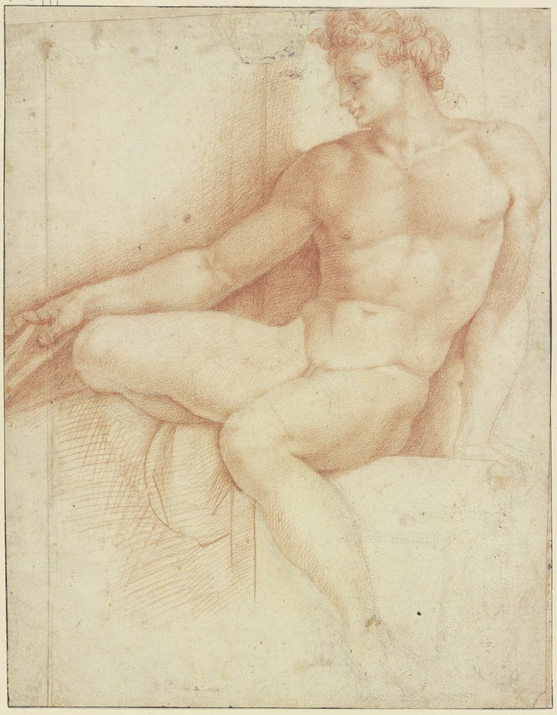 Ignudo zur Rechten der Erithreäischen Sibylle, Unknown, 16th century, after Michelangelo Buonarroti