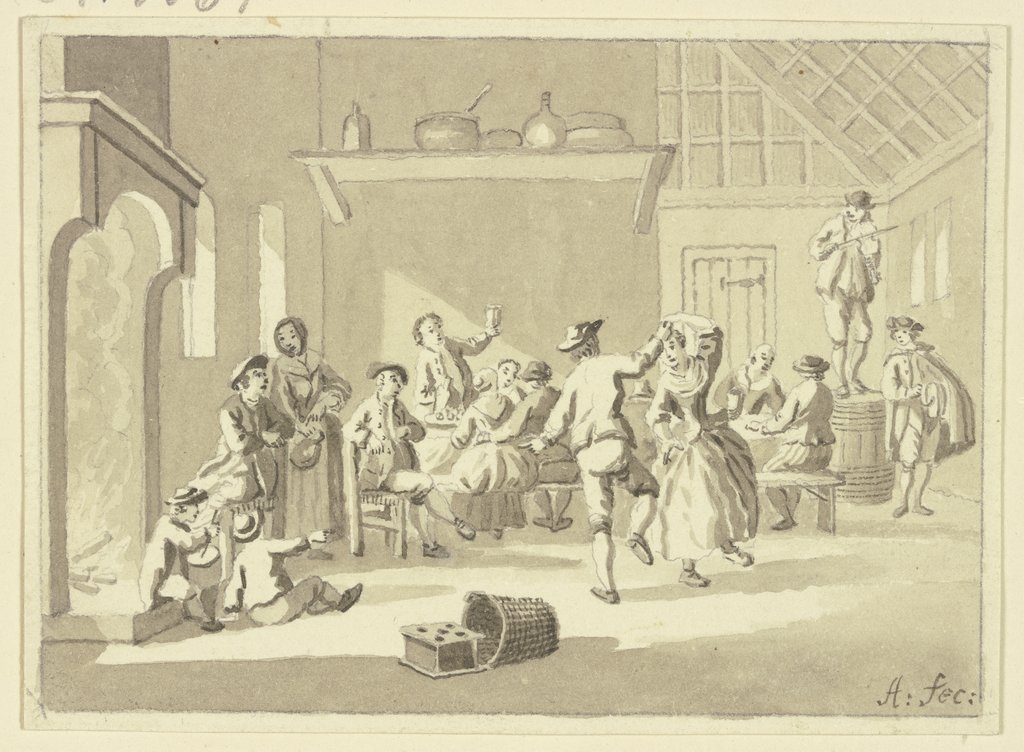 Tanz in der Schenke, Niederländisch, 18. Jahrhundert