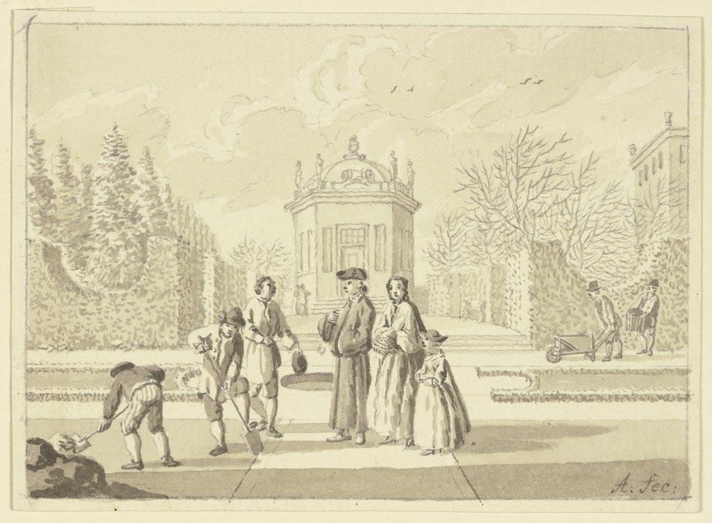 Spaziergang im Park, Niederländisch, 18. Jahrhundert