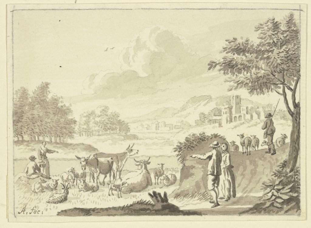 Cattle on the field, Netherlandish, 18th century