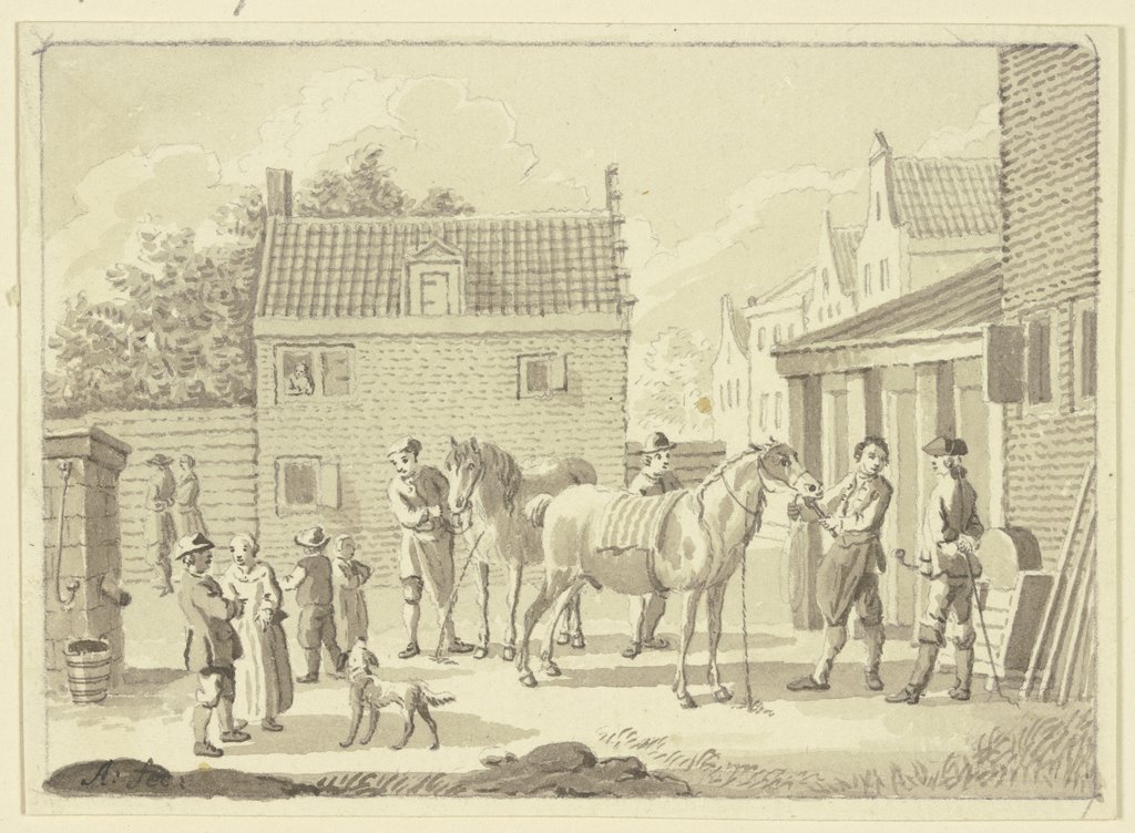 Horse market, Netherlandish, 18th century