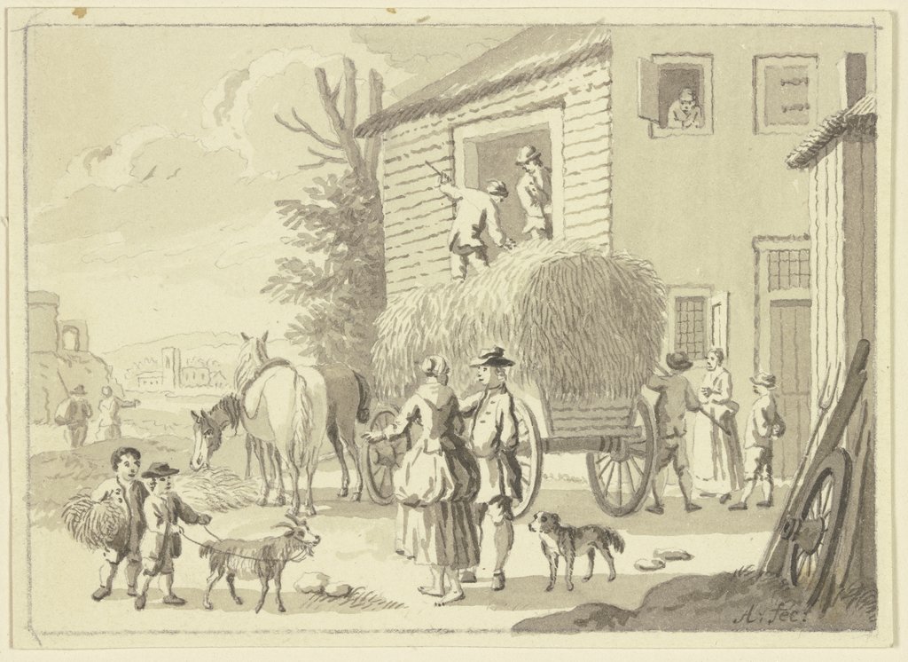 Heuwagen, Niederländisch, 18. Jahrhundert