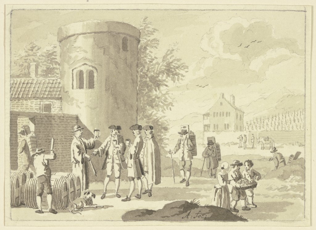 Weinkelter, Niederländisch, 18. Jahrhundert
