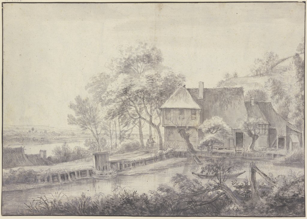 Bauernhof an einem Kanal, Simon de Vlieger