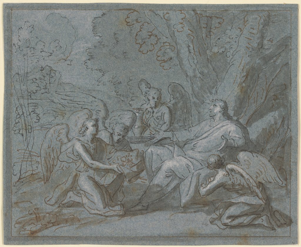 Christus von vier Engeln bedient, Charles Le Brun