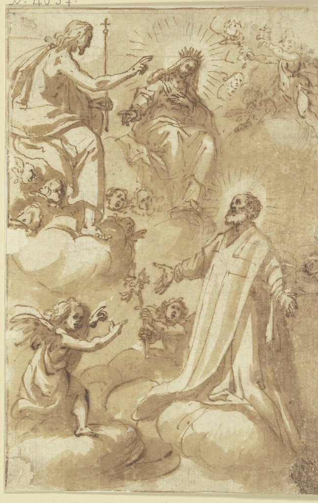 Der Heilige Antonius von Padua wird von Maria und Christus in den Himmel aufgenommen, Ludovico Cardi da Cigoli;   ?