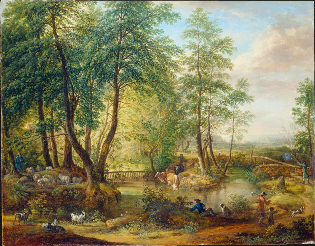 Waldpartie am Wasserhof bei Oberrad, Christian Georg Schütz d. Ä., Friedrich Wilhelm Hirt
