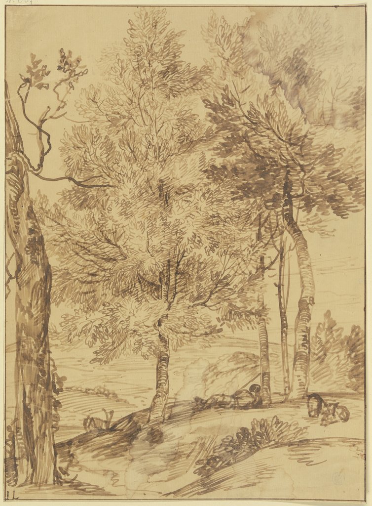 Ein Schäfer auf einem Hügel unter Bäumen liegend, Jan Lievens