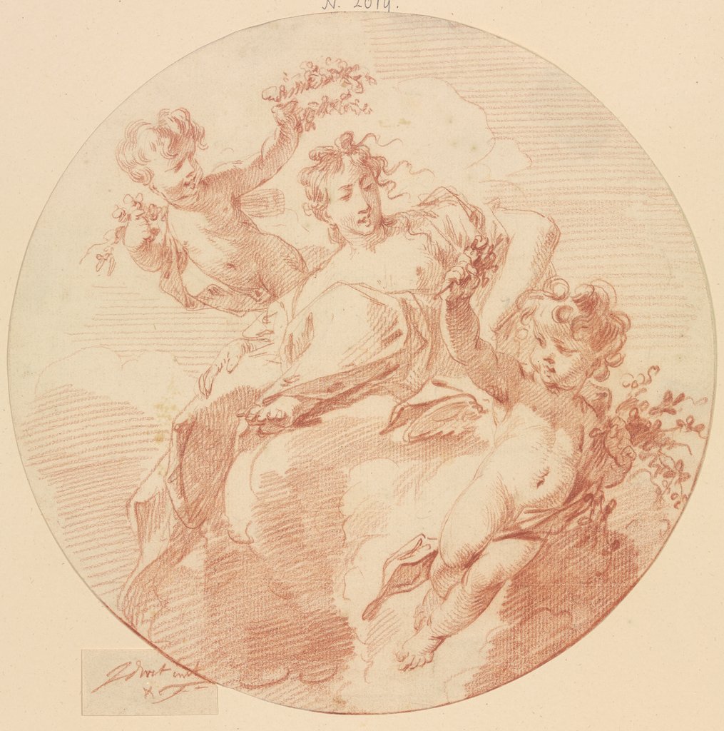 Flora with two genii, Jacob de Wit