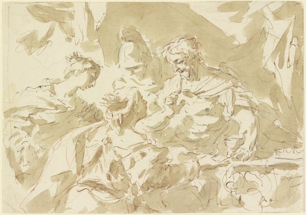 König, Krieger und zwei Frauen (Die Frauen des Darius vor Alexander?), Venetian, 18th century