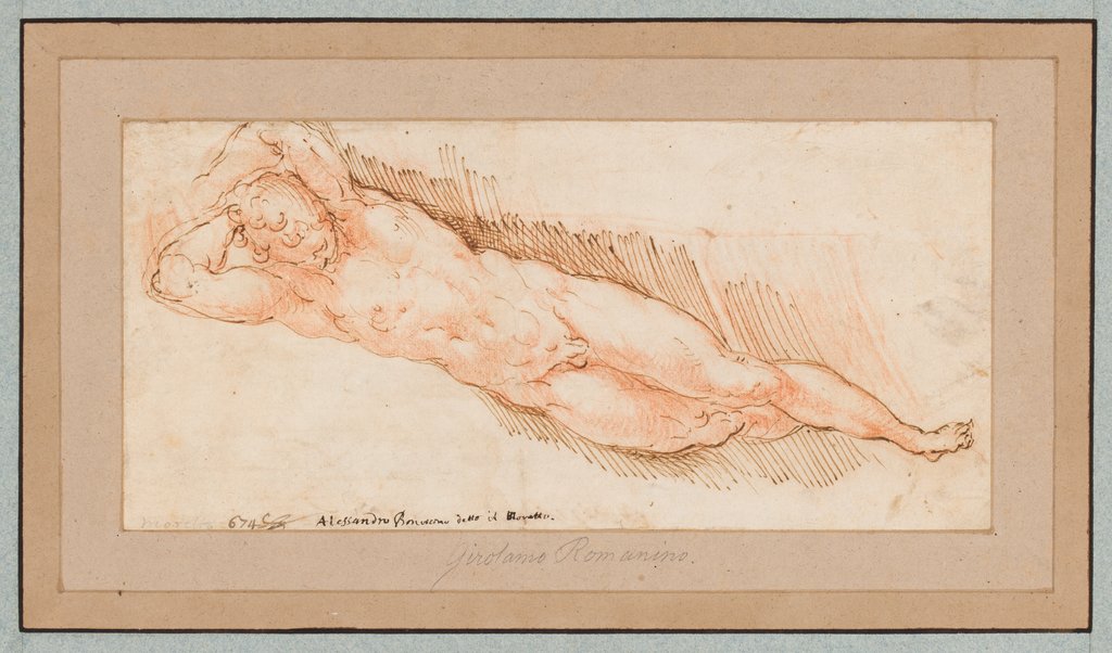 Sleeping male nude, Giulio Romano;   ?