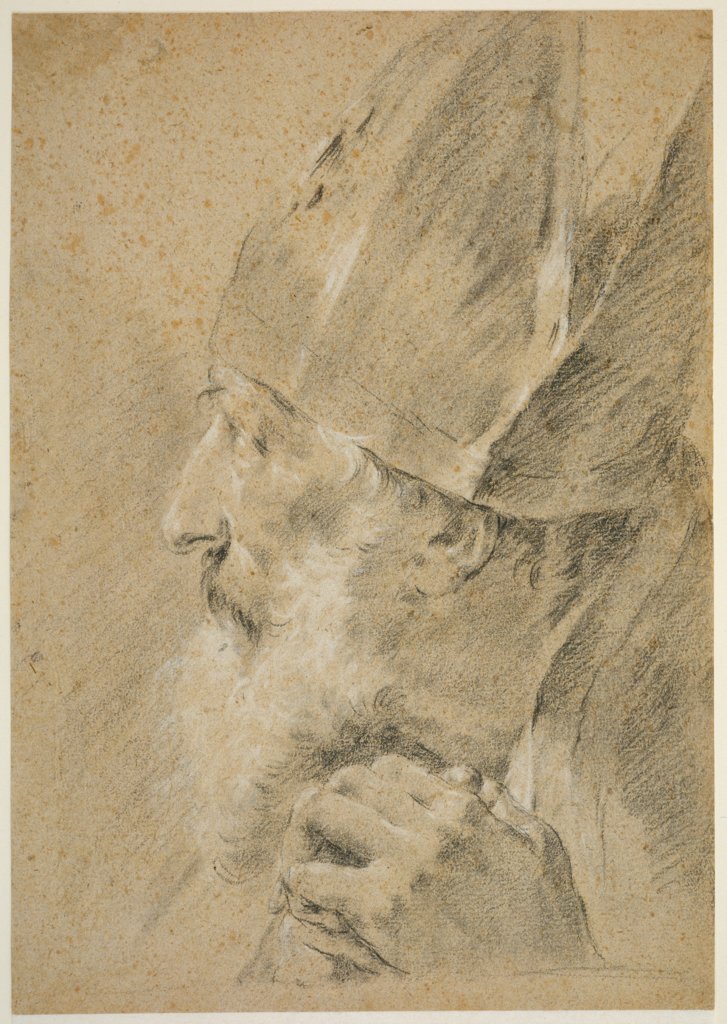 Kopf eines Bischofs im Profil, Giovanni Battista Piazzetta