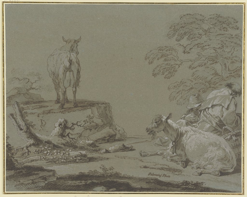 Zwei Hirten mit zwei Ziegen, Pietro Palmieri d. Ä.