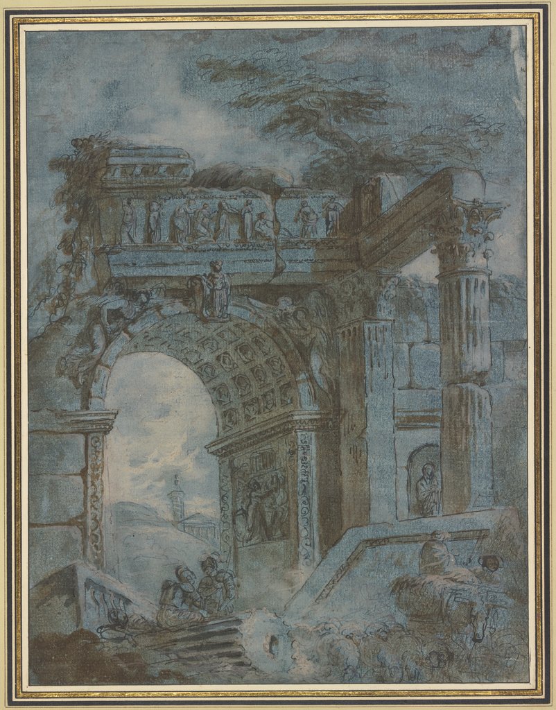 Roman triumphal arch, Hubert Robert