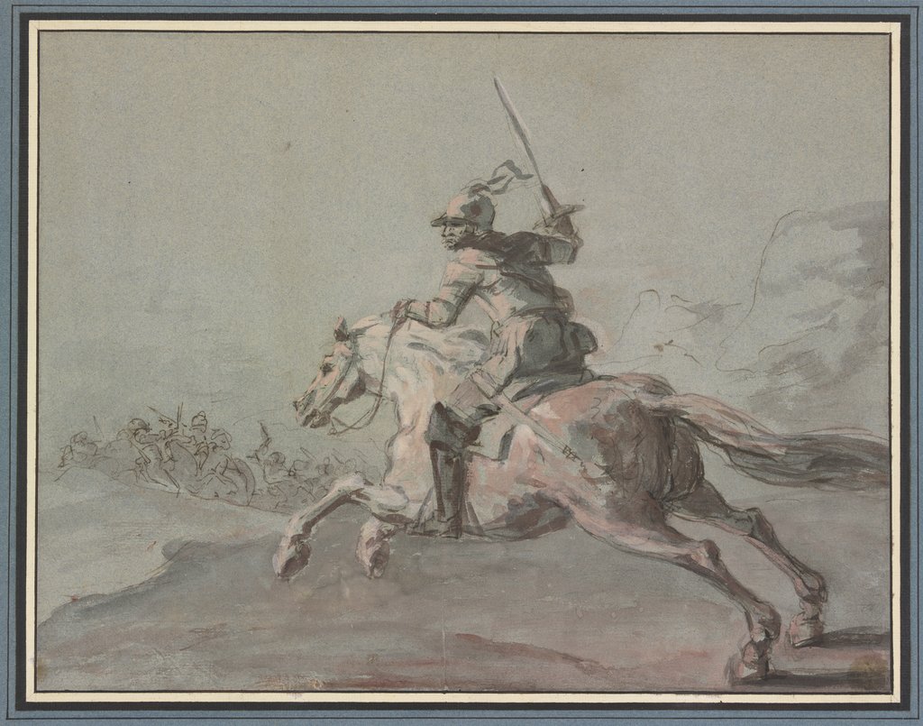 Ein Kürassier nach links springend, Jean-Baptiste Robin