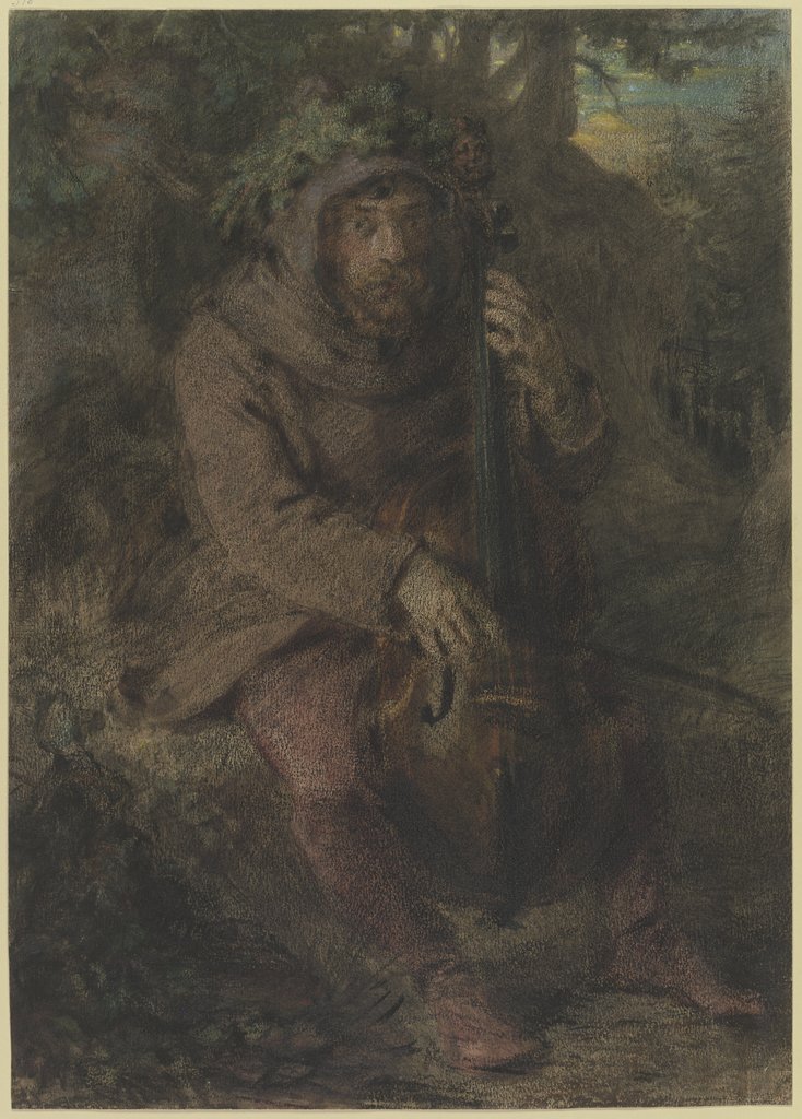 Gnom in Waldesdichte das Cello spielend, Angilbert Göbel