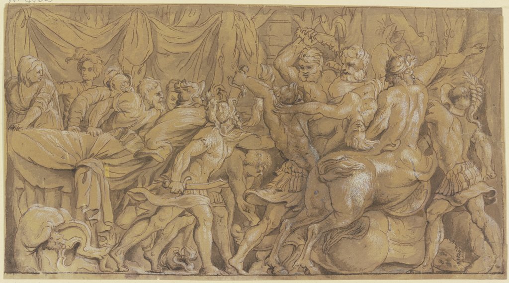 Kampf zwischen Lapithen und Kentauren, Unbekannt, 16. Jahrhundert, nach Polidoro da Caravaggio