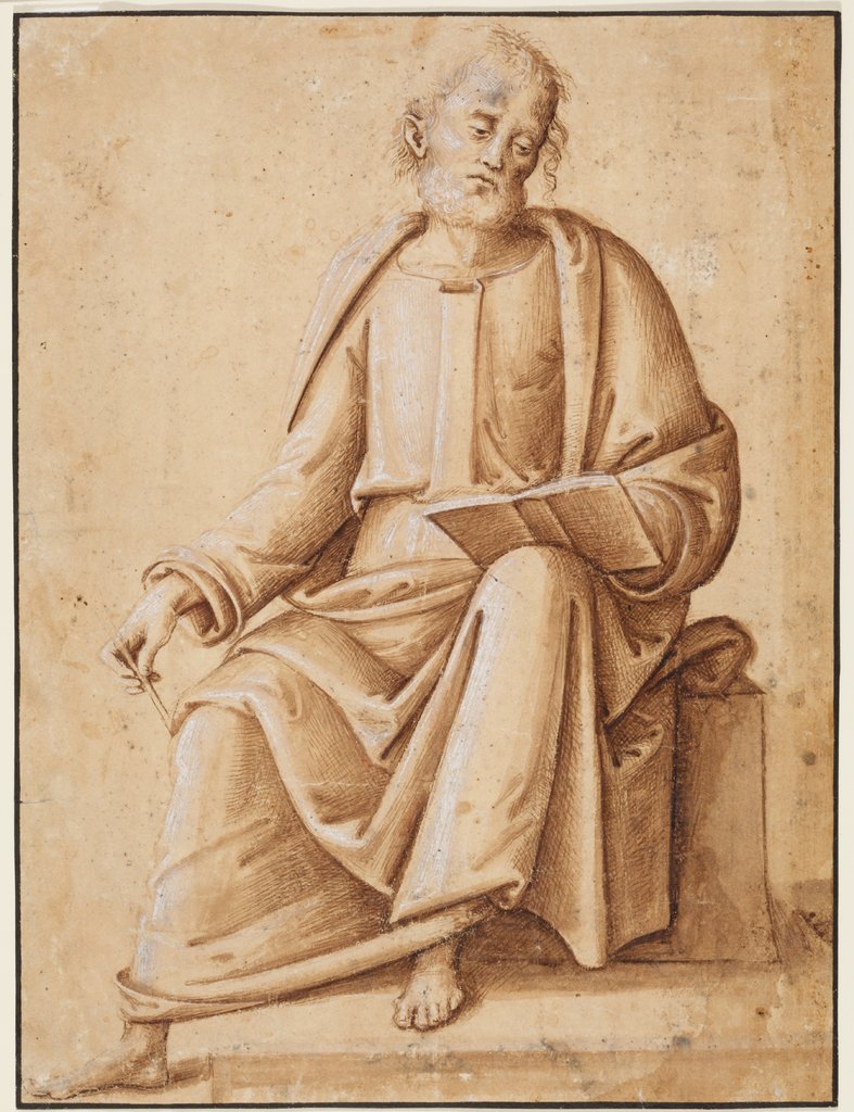 Sitzender Heiliger, Mittelitalienisch, 15. Jahrhundert