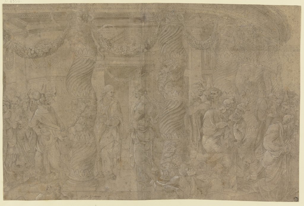 Christus und die Ehebrecherin, after Giulio Romano, Diana Scultori