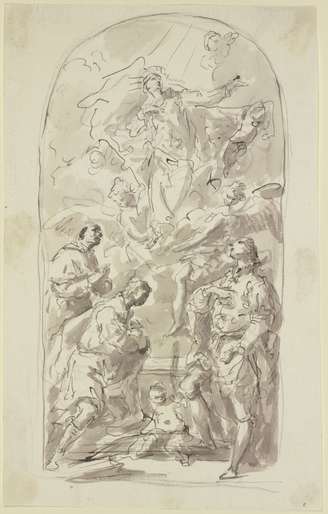Himmelfahrt Mariens mit den Heiligen Gervasius, Protasius und Karl Borromäus, Gaspare Diziani