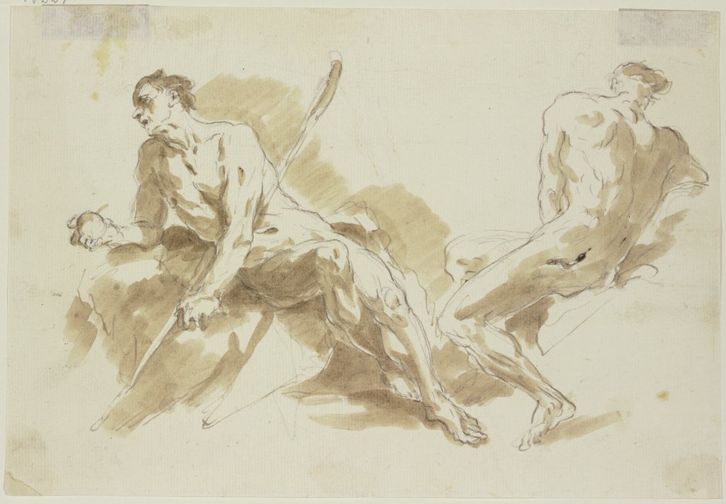 Two male nudes, Gaspare Diziani;   ?