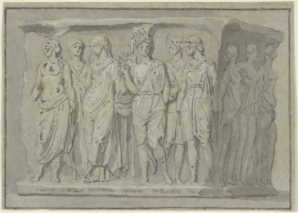 Relief eines antiken Sarkophags, Italienisch, 18. Jahrhundert
